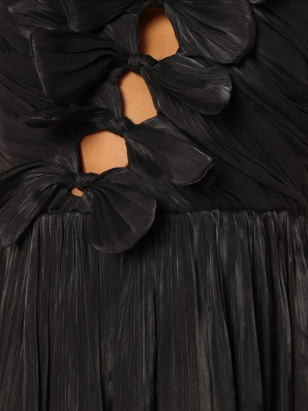 73. Petal & Pup &100 Mila Strapless Midi Dress in black - Picture 6 of 6